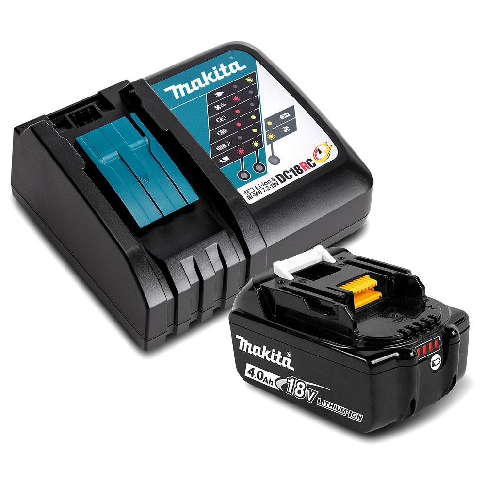 Makita 197988-4 18V Li-Ion Cordless Battery Charger DC18RC & 4.0Ah Battery BL1840B-L